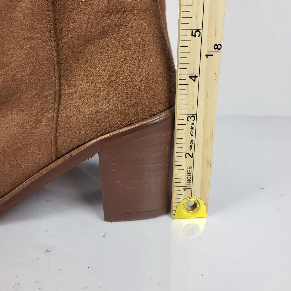 Seychelles Paradise City Leather Over the Knee Boots Brown Size 8